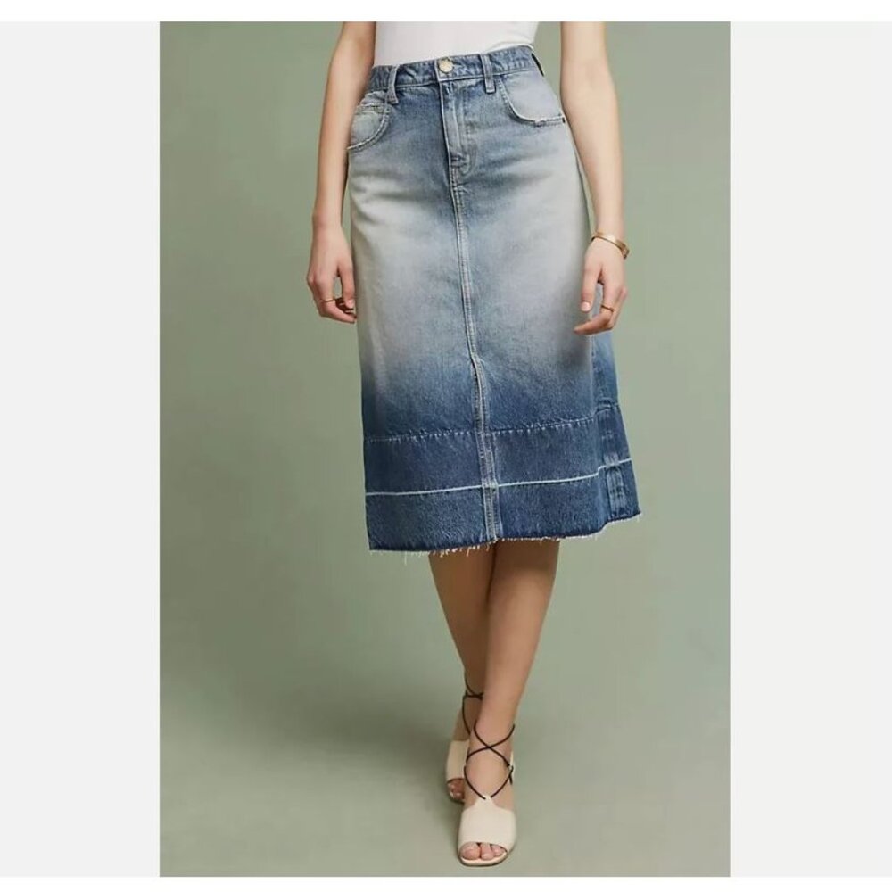 NWT Current / Elliott The Slit Denim Ombre Midi Skirt